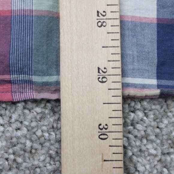 GANT Rugger Shirt Mens Large Red/Blue Plaid E-Z Fit Cotton Long Sleeve Button - Picture 15 of 16